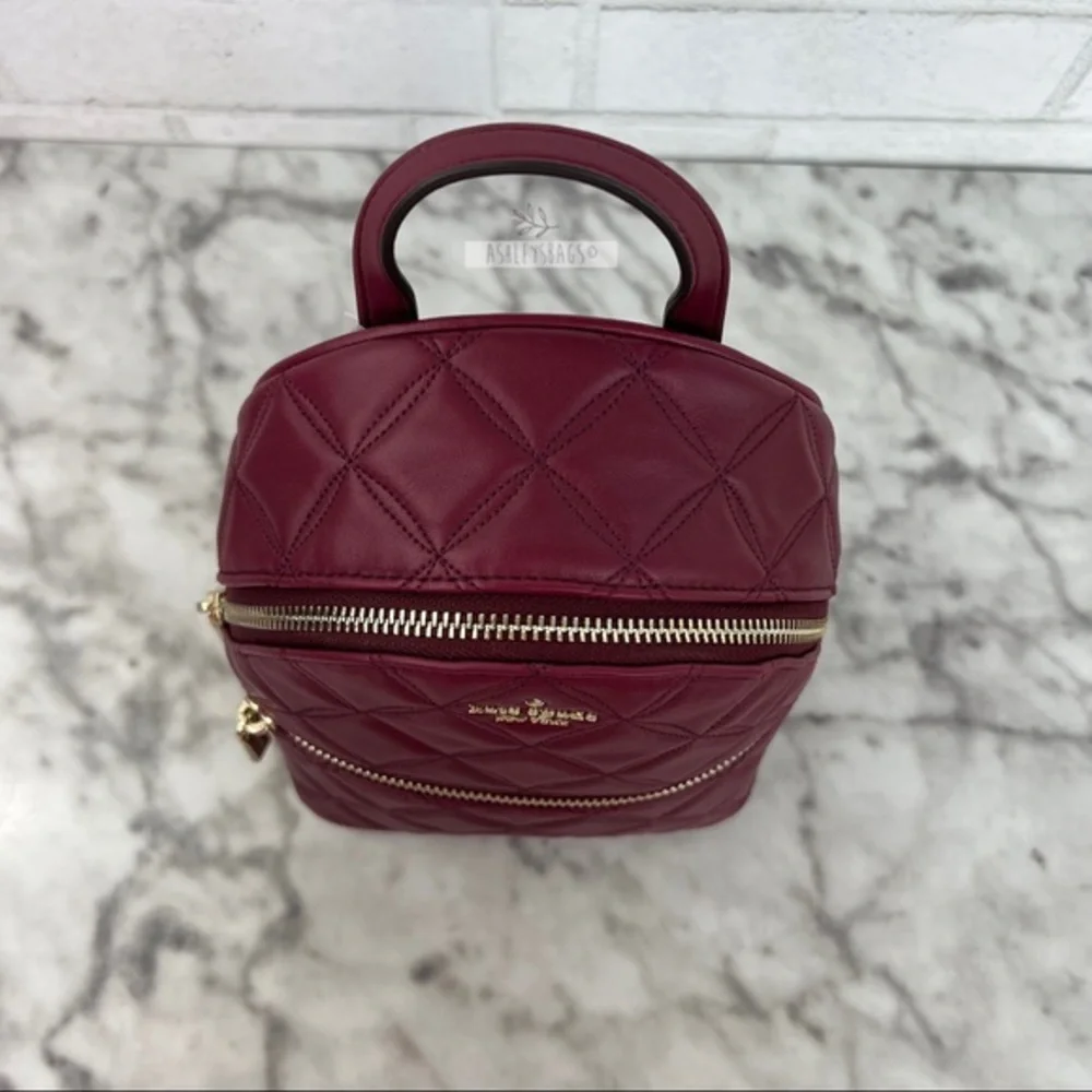 Kate Spade Natalia Burgundy Mini Convertible Leather Backpack